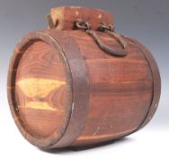 RETRO VINTAGE STEEL BOUND FRUIT WOOD KEG / GROG BARREL