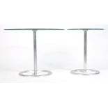 BOSS DESIGN ROTA CONTEMPORARY STEEL AND GLASS SIDE TABLES