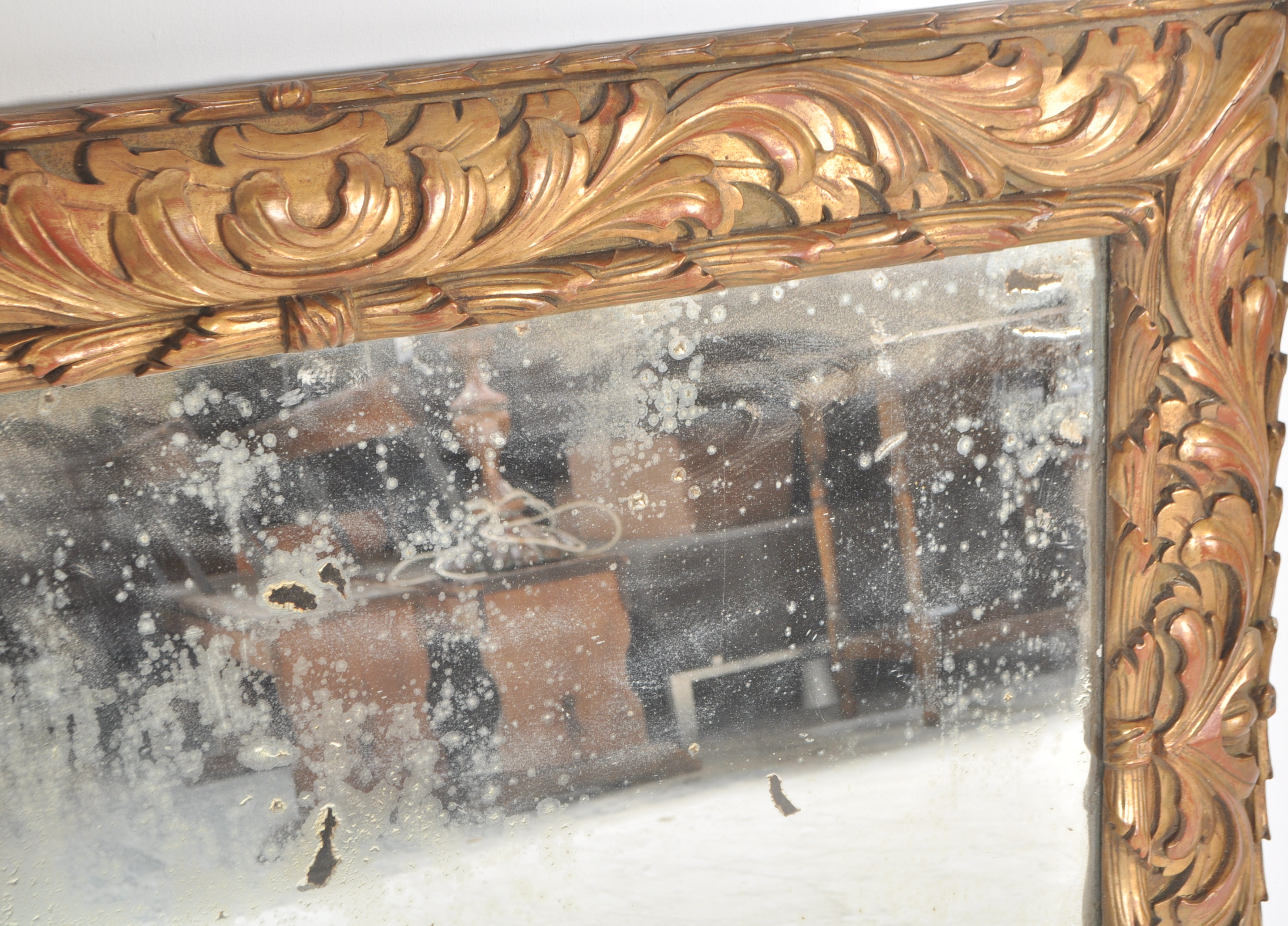 LARGE 19TH CENTURY GILT AND GESSO WORKED FLORENTINE MIRROR - Image 3 of 6