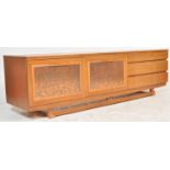 MID CENTURY TEAK WOOD AND COPPER DANISH SIDEBOARD CREDENZA