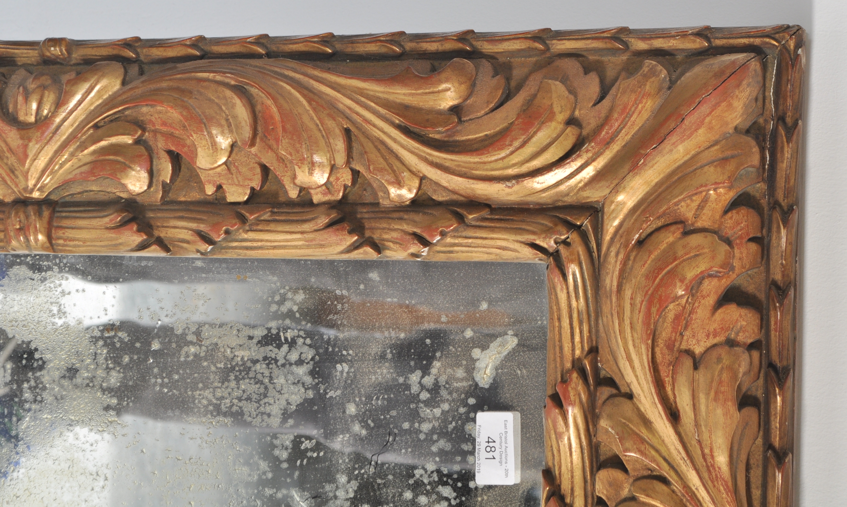 LARGE 19TH CENTURY GILT AND GESSO WORKED FLORENTINE MIRROR - Image 2 of 6