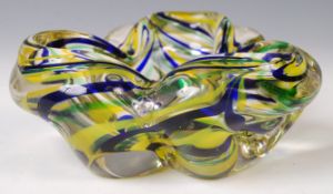 MURANO 1960'S UNUSUAL VENETIAN RETRO STUDIO ART GLASS BOWL