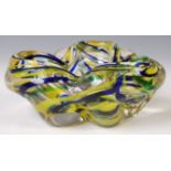 MURANO 1960'S UNUSUAL VENETIAN RETRO STUDIO ART GLASS BOWL