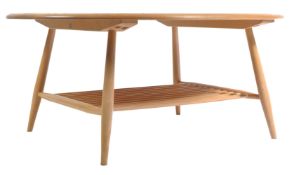 ERCOL WINDSOR 454 BEECH AND ELM COFFEE TABLE BY LUCIAN ERCOLANI