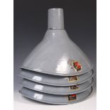 BENJAMIN CRYSTEEL INDUSTRIAL GREY ENAMEL ELLIPTICAL LAMP SHADES