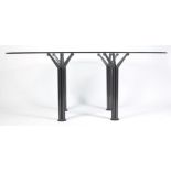 CONTEMPORARY DESIGNER LARGE OVAL GLASS DINING TABLE