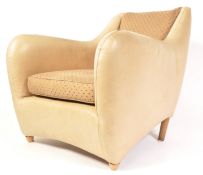 SCP BALZAC RETRO LEATHER ACCENT LOUNGE CHAIR BY MATTHEW HILTON