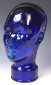 20TH CENTURY ART DECO STYLE PRESSED GLASS MANNEQUIN HEAD