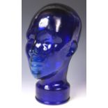 20TH CENTURY ART DECO STYLE PRESSED GLASS MANNEQUIN HEAD