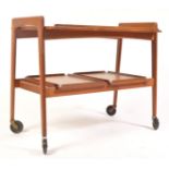 O.M.F. MEUBELFABRIK OMER LEFEVRE DANISH TEAK WOOD TEA TROLLEY