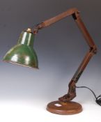 INDUSTRIAL VINTAGE WORKMAN'S / FACTORY ARTICULATED LAMP