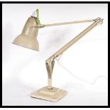 A vintage retro 20th Century Herbert Terry two step anglepoise Industrial desk lamp having square