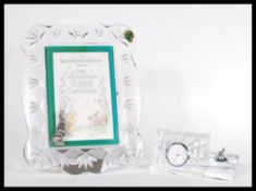 A Waterford Crystal lead cut glass crystal picture photograph frame complete in original box along