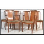 A set of six retro 20th Century G Plan teak wood Fresco dining chairs ( two being carvers ), splay