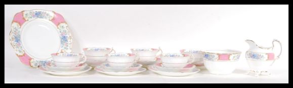A 20th Century Allertons Old English tea service consisting of sic cup saucer side plate trios,