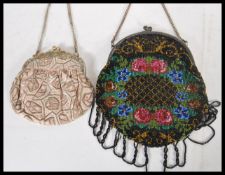 Two early 20th Century 1920's ladies clutch handbags to include a German black beaded example with