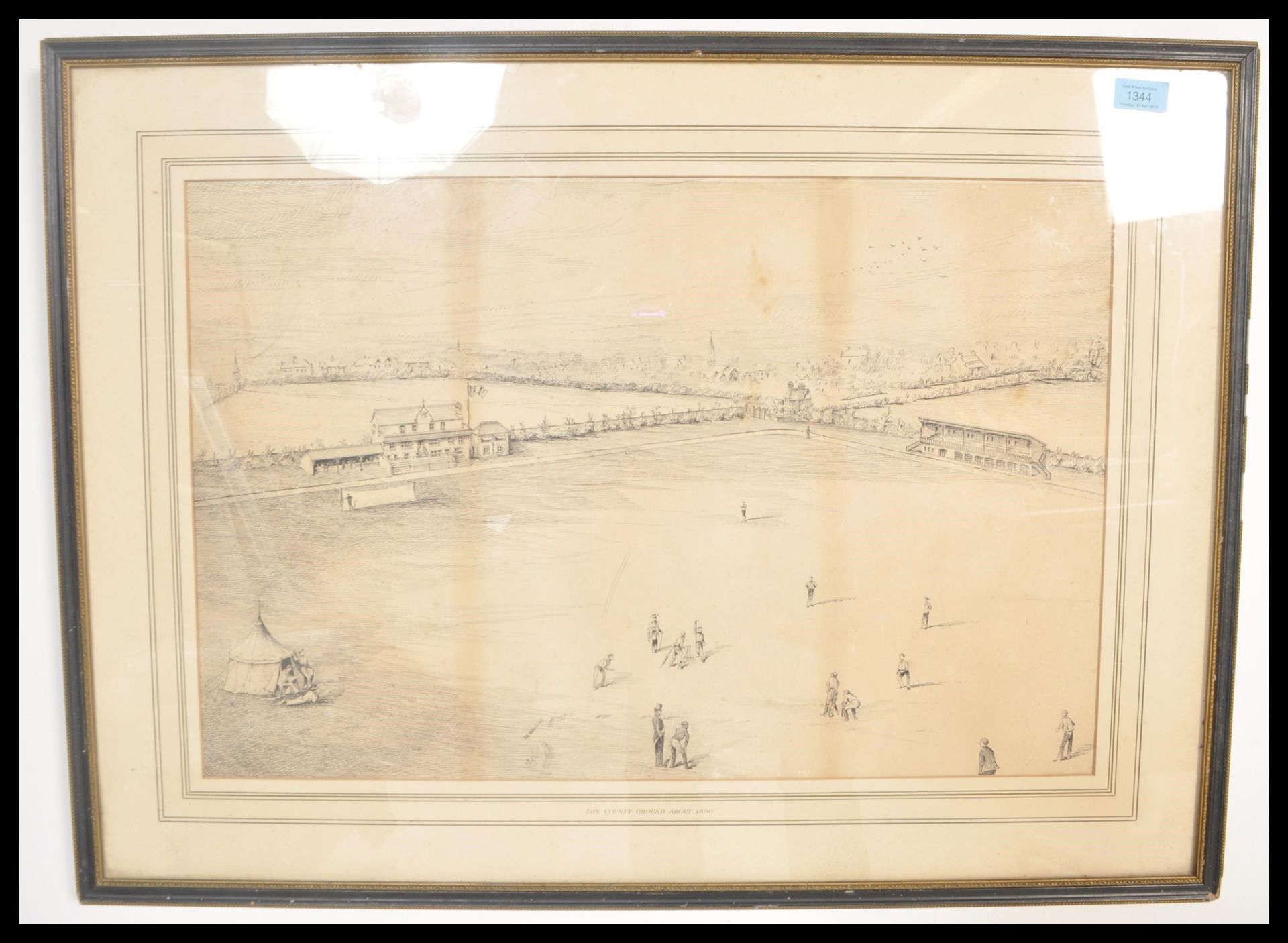 A 19th century Victorian engraving depicting Gloucester cricket ground during a match, inscribed ' - Bild 2 aus 5