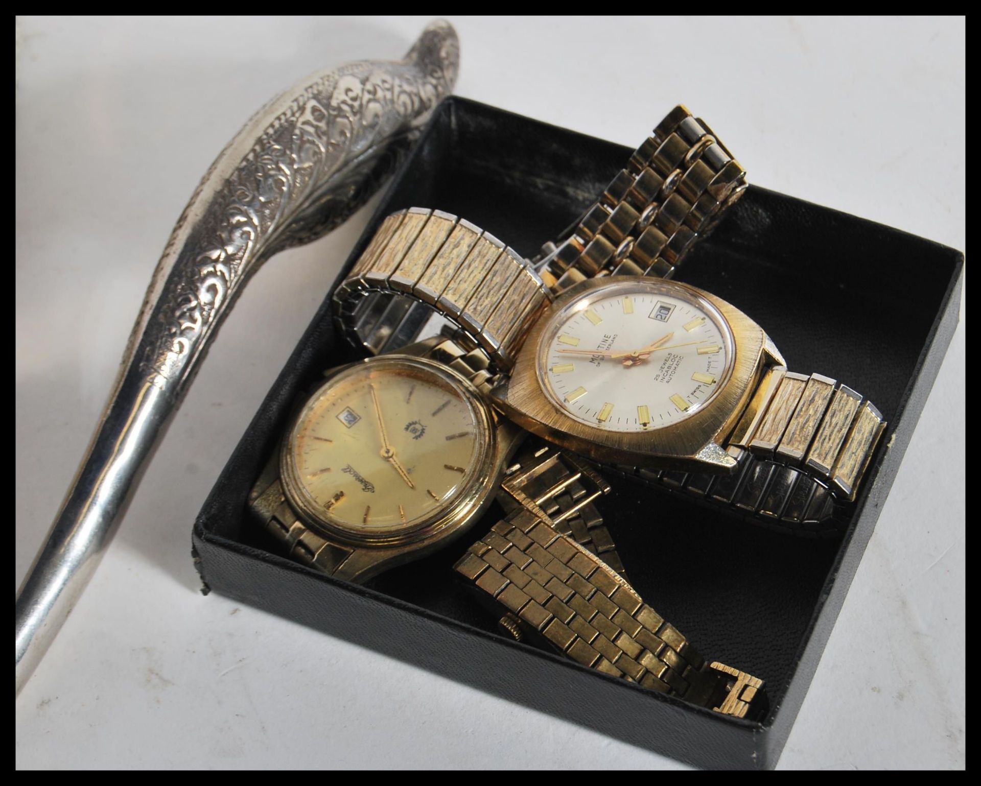 A collection of vintage watches pocket watches and jewellery to include Sekonda, Ingersoll, Montine, - Bild 5 aus 7