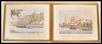 A pair of framed and glazed limited edition Frank Shipsides prints, both pictures showing the