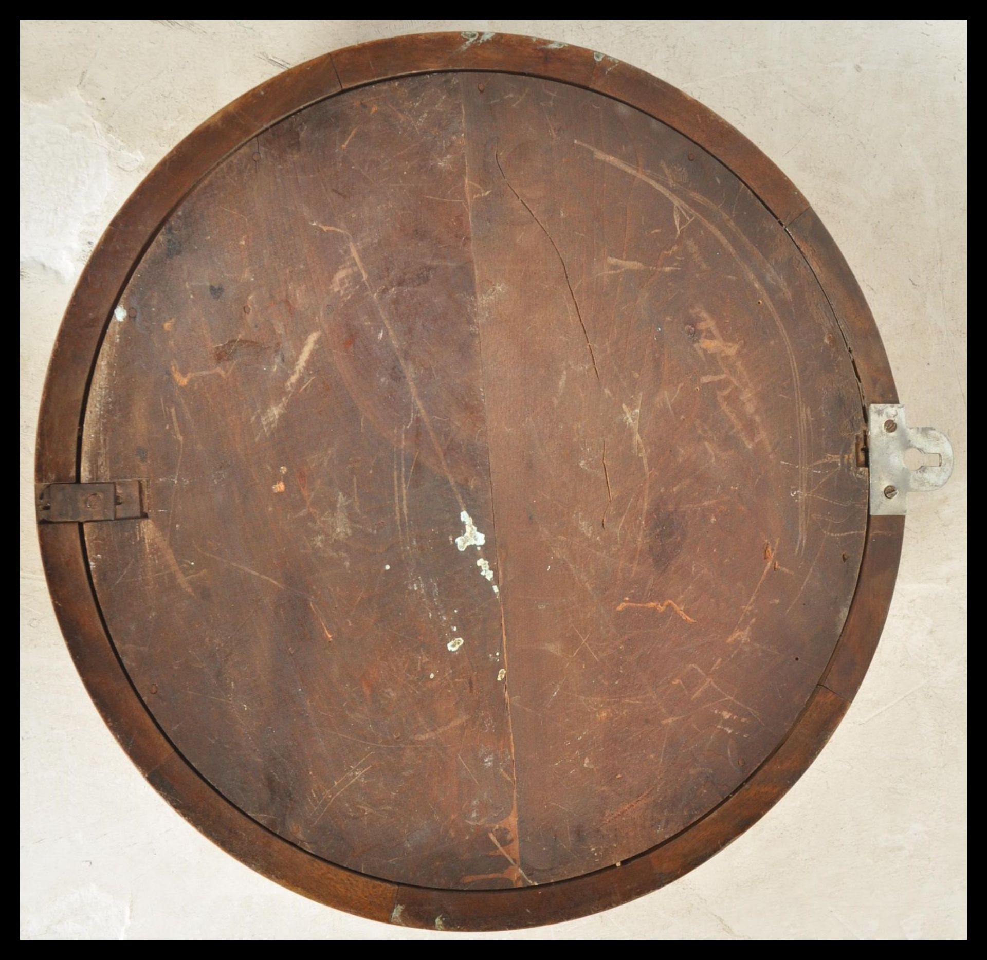An early 20th Century Edwardian mahogany cased Station clock, the circular clock with Roman - Bild 5 aus 5