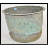 A 19th large copper coal bin / copper / planter of typical form having riveted sides and shaped