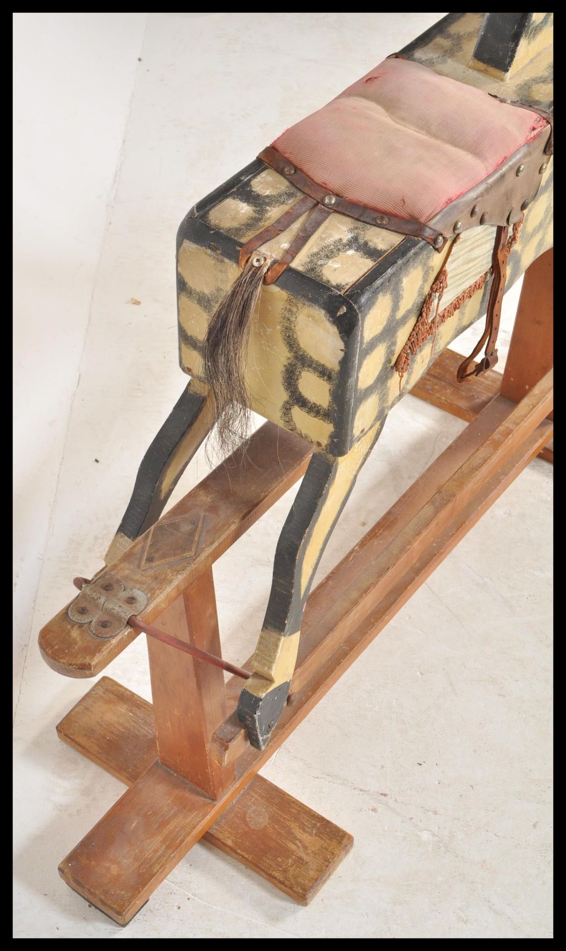 A mid 20th Century childs rocking horse, the rocking horse intricately carved throughout and - Bild 4 aus 4