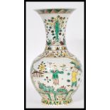 A 19th Century Chinese porcelain baluster vase having famille verte decoration depicting children
