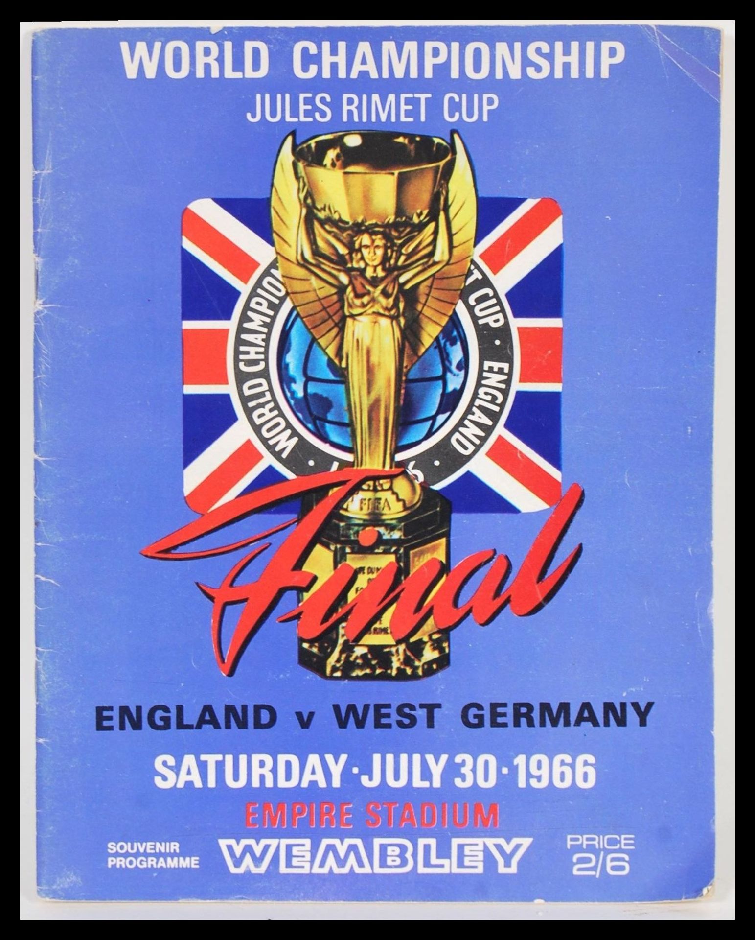 A World Cup 1966 England V West Germany Jules Rimet Cup football souvenir programme for the final at