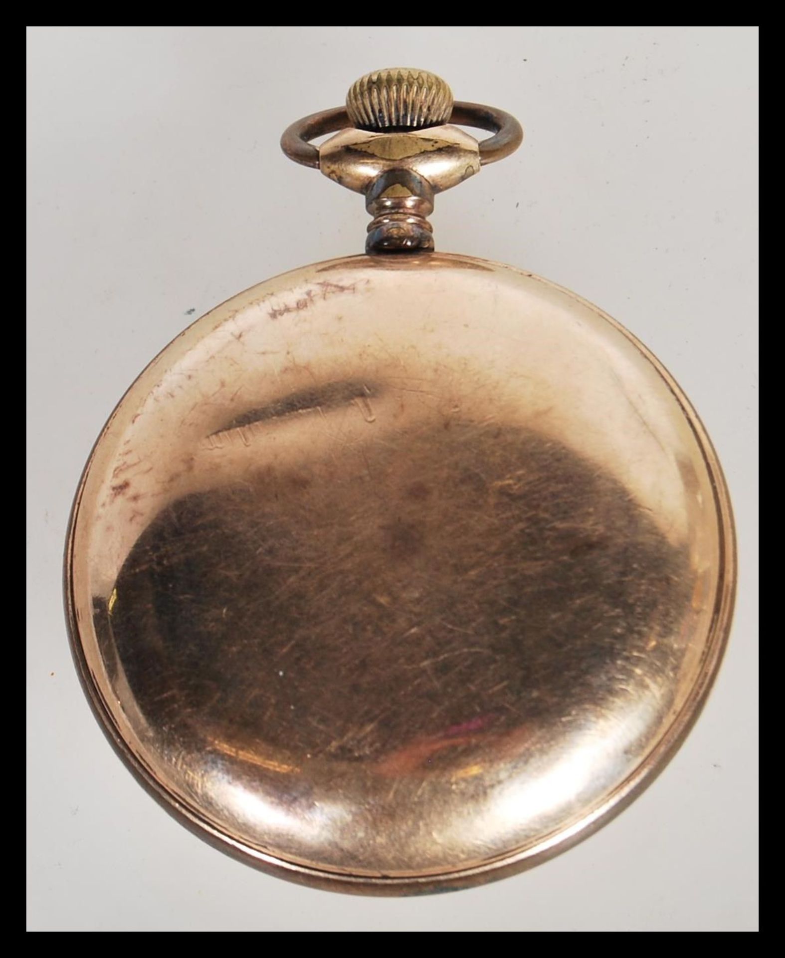 A gold plated 20th Century Special pocket watch having an open face with a white enamelled dial with - Bild 3 aus 5