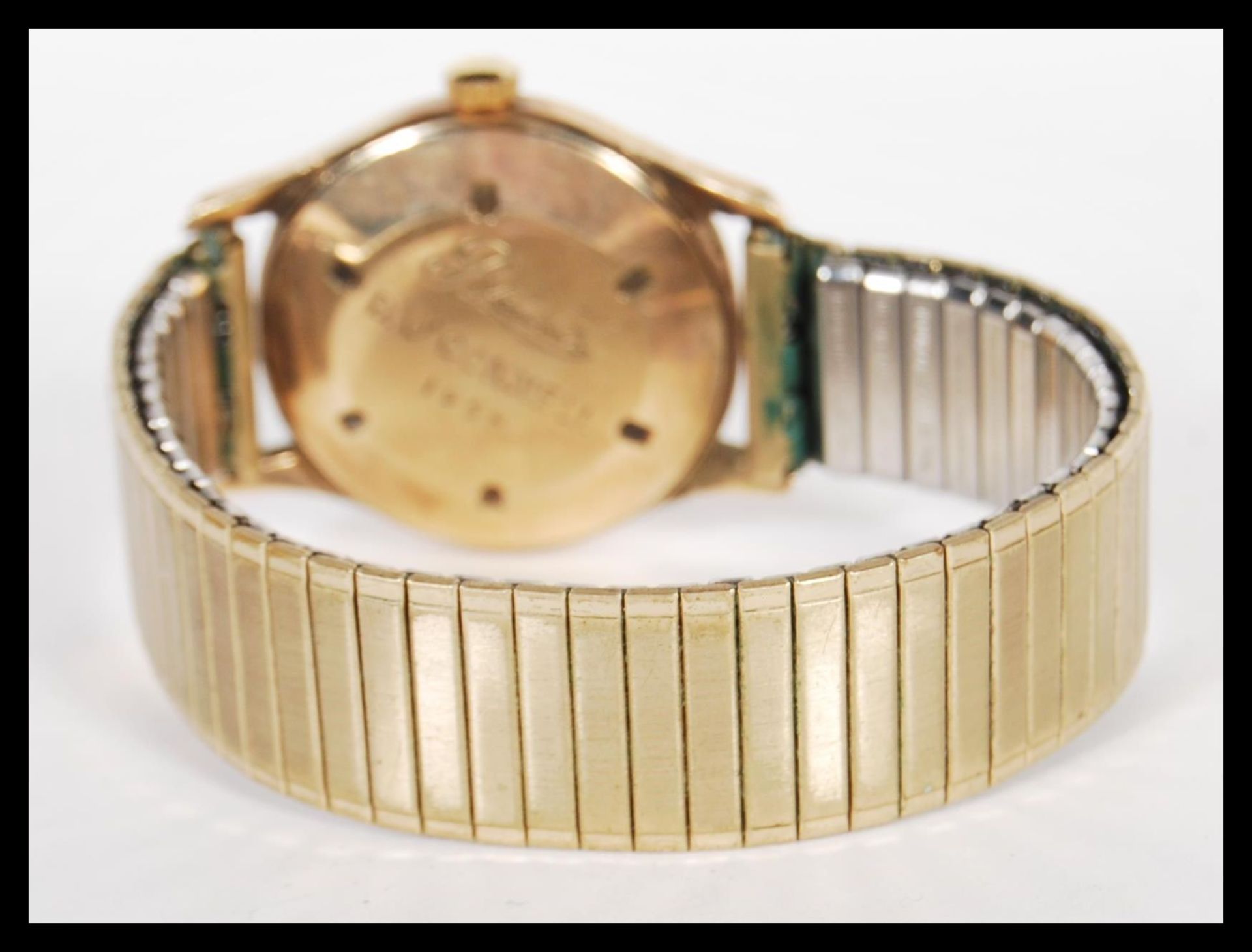 A mid 20th Century 17 jewels Smiths De Luxe 9ct gold gentlemen's wrist watch, on a Fixo-flex - Bild 4 aus 4