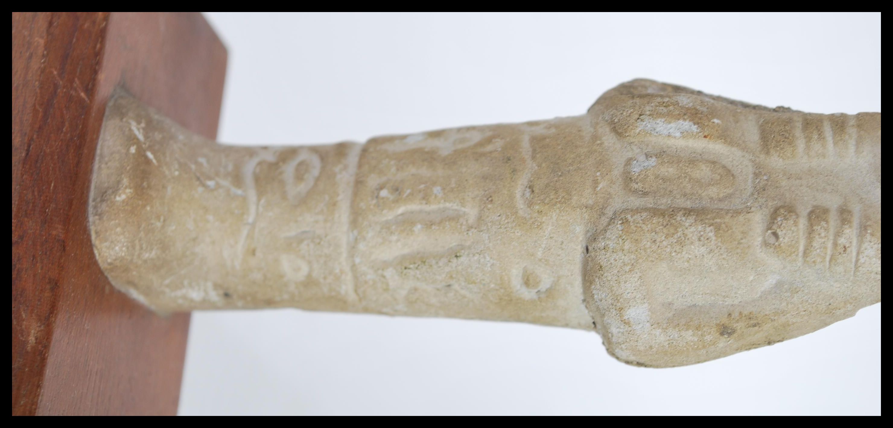 An early 20th Century Grand Tour stone ushabti, the standing figure with chased hieroglyphics - Image 3 of 9
