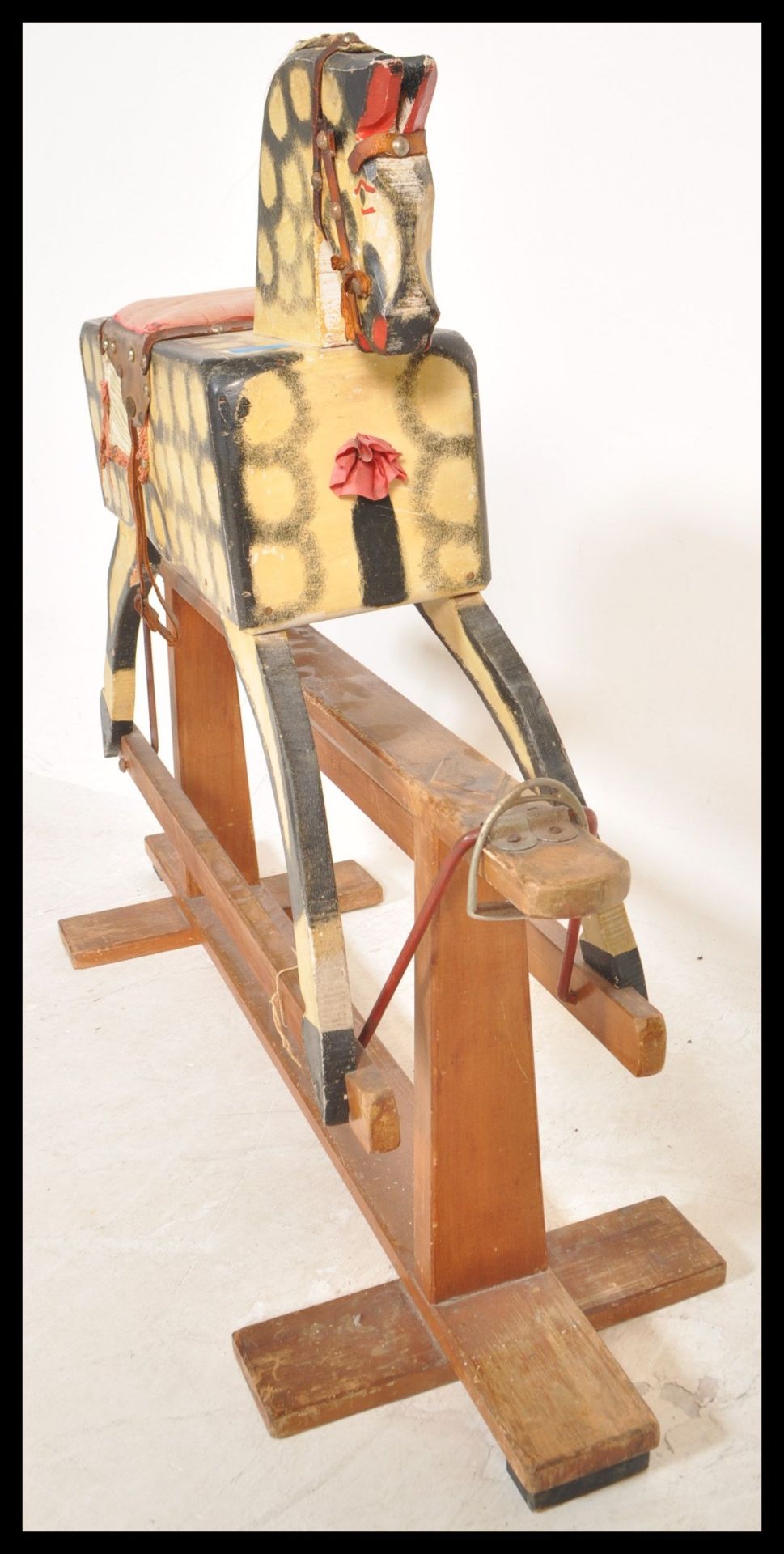 A mid 20th Century childs rocking horse, the rocking horse intricately carved throughout and - Bild 3 aus 4