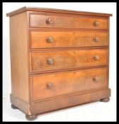 A Victorian 19th century flame mahogany straight front 2 over 3 graduating  chest of drawers being