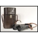 A good pair of original Carl Zeiss 8x56 B Dialyt binoculars complete in the leather case with rubber