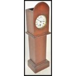 A vintage early 20th Century scratch built oak cased miniature longcase / grandfather clock.  The