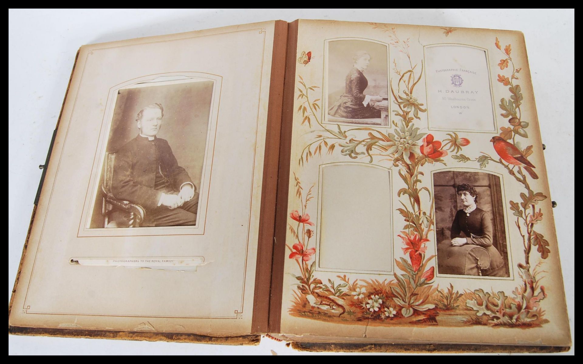 An antique 19th Century Victorian family portrait photograph album along with a Souvenir de l Italie - Image 4 of 7