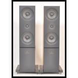 A pair of teak cased 75 watt Linn Keilidh floor standing speakers, designed and manufactured by Linn