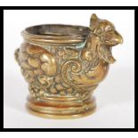 A 19th Century Victorian brass inkwell / table lighter holder in the form of a chicken by Adolph