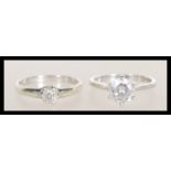 Two 9ct gold ladies rings to include a hallmarked ring set with a brilliant cut white stone (