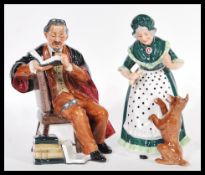 Two Royal Doulton ceramic figurines to include The Professor HN2281 and Old Mother Hubbard HN2314,