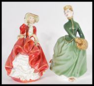 Two Royal Doulton bone China figurines to include Top Of The Hill HN1834 and Grace HN2318, both