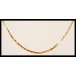 A hallmarked 9ct gold box link necklace chain having a bolt ring clasp. Weighs 7.8 grams, chain