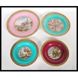 A group of four 19th Century Victorian F&R Pratt & Co Fenton prattware ceramic plates decorated in
