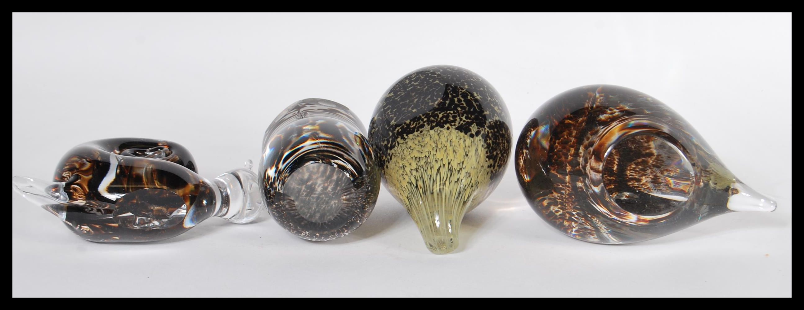 A set of four 20th Century Wedgwood studio art glass paperweights having tortoiseshell colourways. - Image 4 of 5