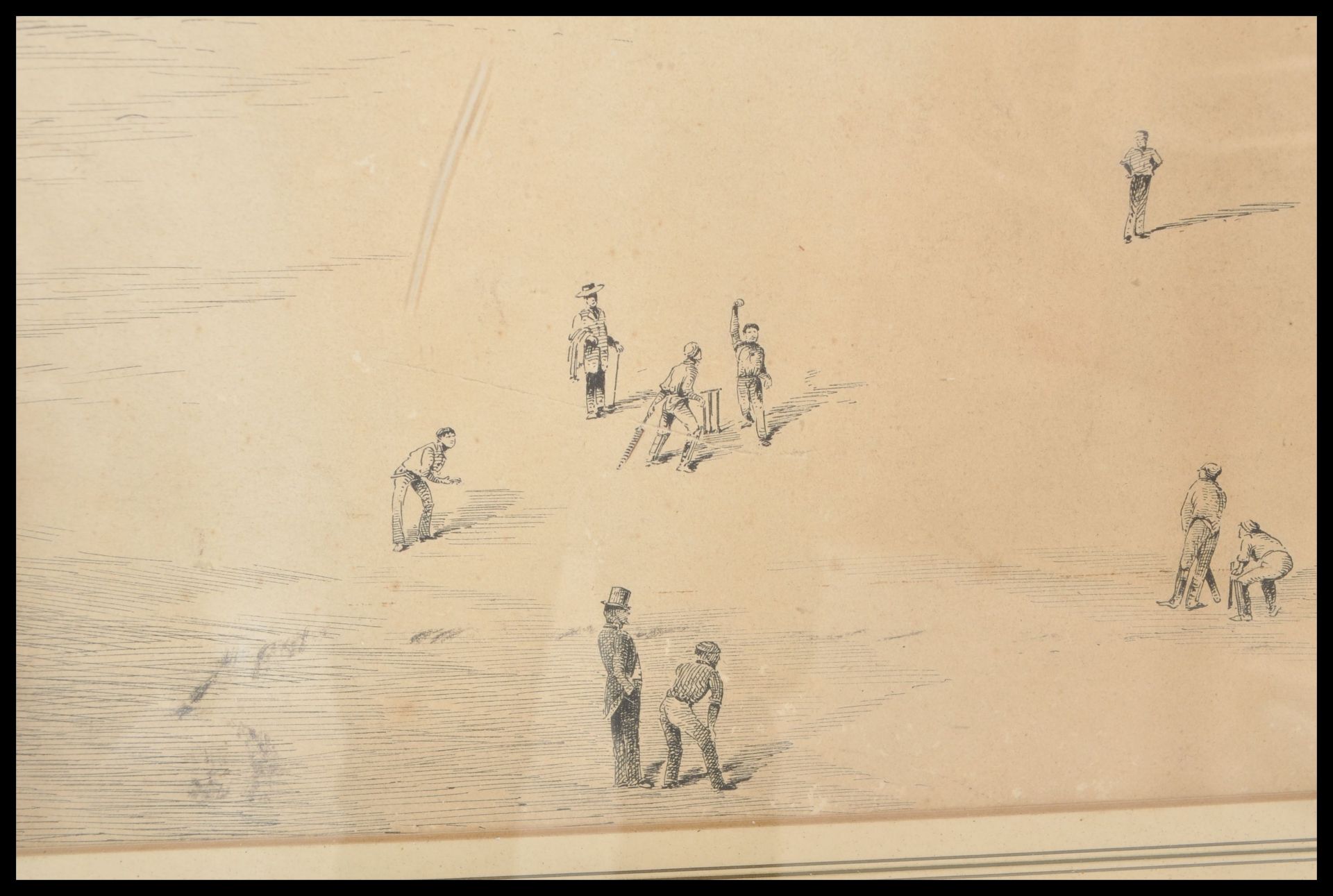 A 19th century Victorian engraving depicting Gloucester cricket ground during a match, inscribed ' - Bild 4 aus 5