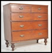 A 19th Century Victorian mahogany chest of drawers, the drawers with a configuration of two short