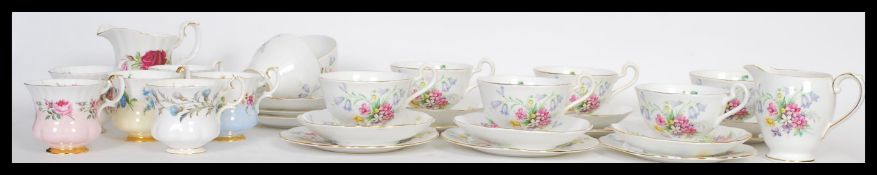 A collection of 20th Century tea sets to include, Bell fine bone china set consisting of six cups,