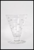 A 20th Century Waterford crystal vase for Jasper Conran of tapering angular form with faceted