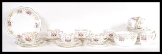 A 19th Century Victorian Melba ware tea service consisting of eight cups with saucers, sugar bowl,