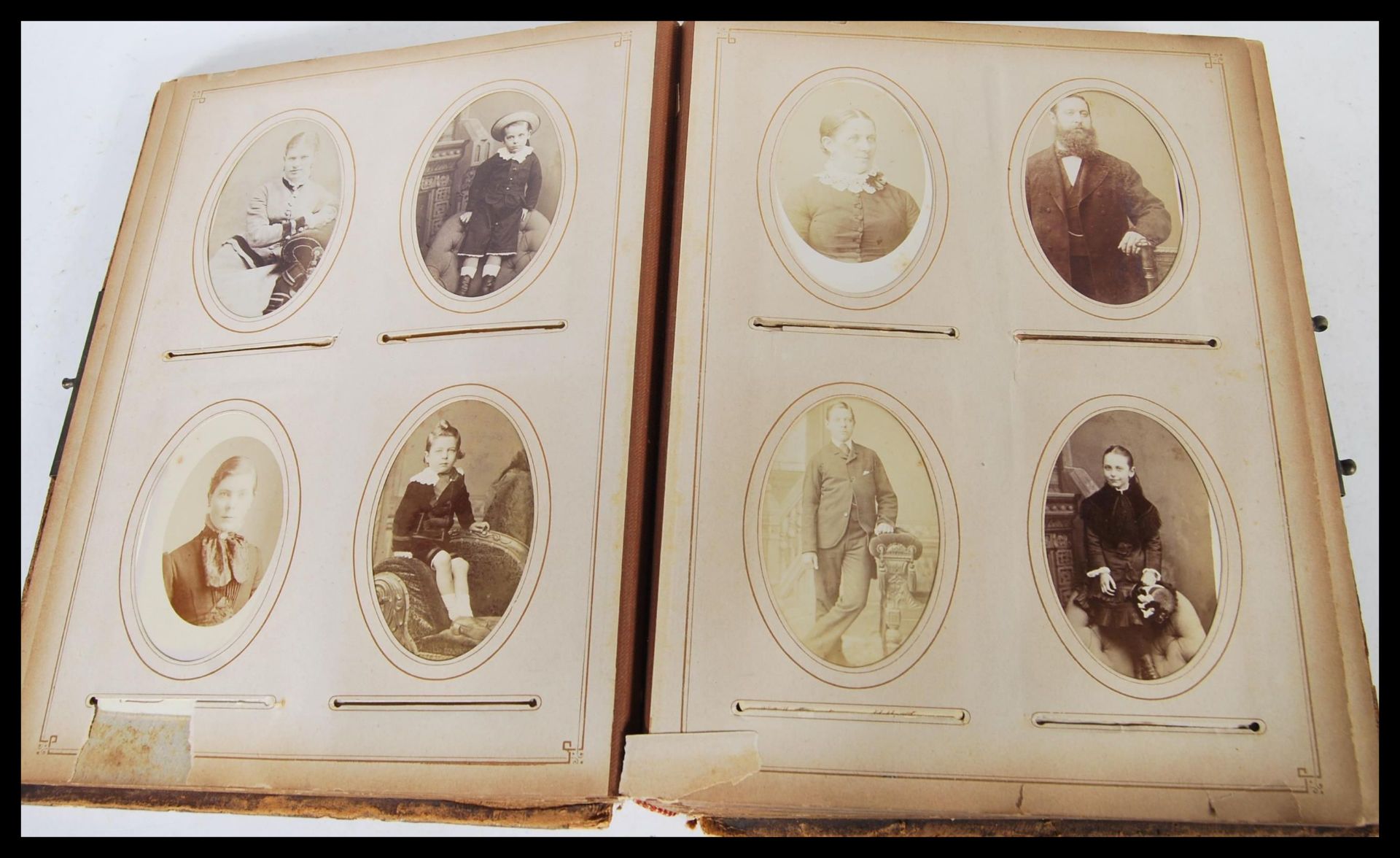 An antique 19th Century Victorian family portrait photograph album along with a Souvenir de l Italie - Image 5 of 7